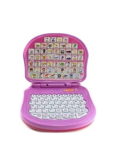 Melek Laptopum Sesli Müzikli Türkçe - İngilizce İnteraktif Alfabeyi Sayıları Öğreten Oyuncak Laptop
