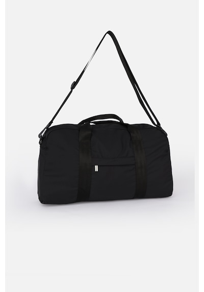 İcone Bag Kadın & Erkek Spor Çantası, Paraşüt Kumaş Önü Cepli Unisex Spor Fitness Gym Çantası - Siyah