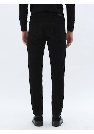 Kip Siyah Dokuma Slim Fit Kadife Casual Pamuk Karışımlı Pantolon 687357 Siyah