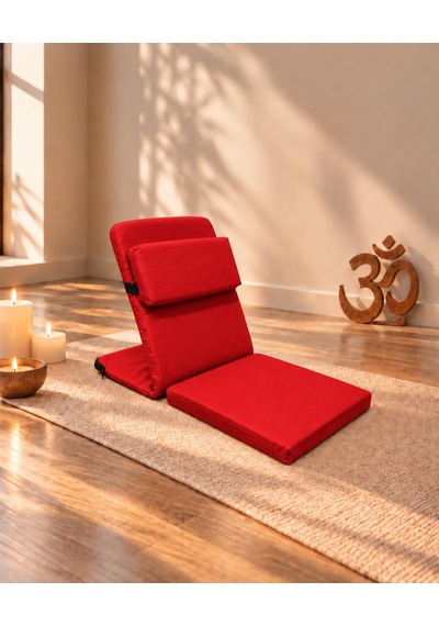 Meditasyon Sandalyesi İlave Yastıklı Backjack Xl Yoga, Nefes, Meditasyon Sandalyesi Duck Kumaş Kırmızı