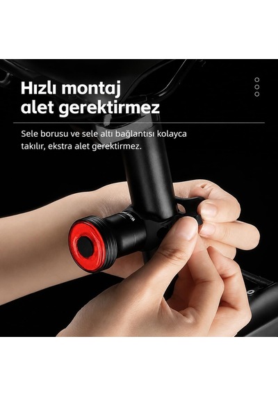 Akıllı Fren Sensörlü Bisiklet Arka Lambası Çok Renkli