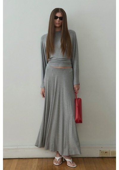 Suud Collection Gri Sophia Yarasa Kol Bluz