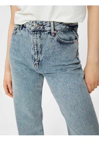 Koton Yüksek Bel Kot Pantolon Düz Paça - Nora Jean Açık İndigo 4wal40041md Koton Yüksek Bel Kot Pantolon Düz Paça - Nora Jean Açık İndigo 4wal40041md