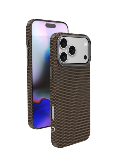 Piili Apple iPhone Uyumlu 17 Pro Kevlar Serisi Magsafe Kılıf Günbatımı Altın Kahverengi