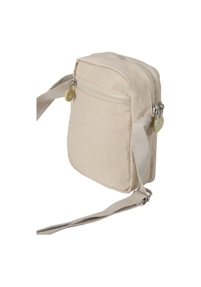 M 227 Mega Bag Krinkıl Kumaş Unisex Küçük Omuz Çantası, Telefonluk Krem