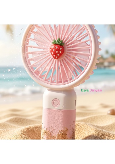 Meyve Figürlü Usb Şarjlı Taşınabilir Mini Fan - Standlı Telefon Tutuculu Masaüstü El Vantilatörü