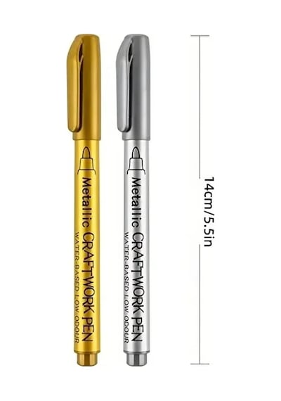 Altın-gümüş Metalik Marker Kaligrafi Kalemi, Cam Kalemi, Davetiye, Süsleme, İmza, Bardak Yazı-2 Ad Altın-gümüş Metalik Marker Kaligrafi Kalemi, Cam Kalemi, Davetiye, Süsleme, İmza, Bardak Yazı-2 Ad