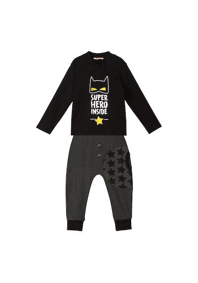 Denokids Süper Kahraman Erkek Çocuk Kışlık T-shirt Pantolon Takım