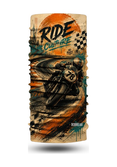 Bobrear Retro Yarışçı Desenli Çok Amaçlı Buff Bandana Boyunluk Çok Renkli