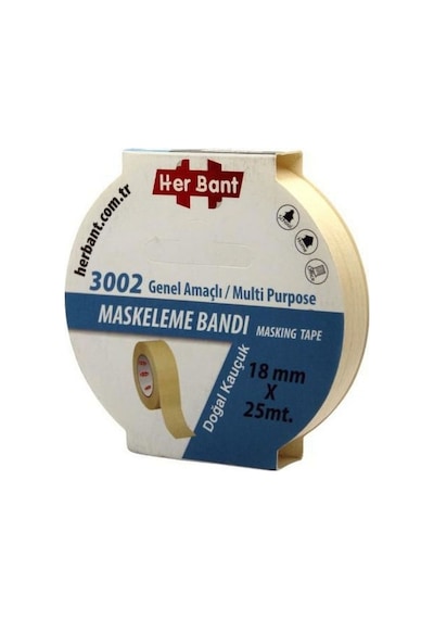 18mmx25mt Maskeleme Band Doğal Kauçuk Hotmelt Bant Yüksek Kalite