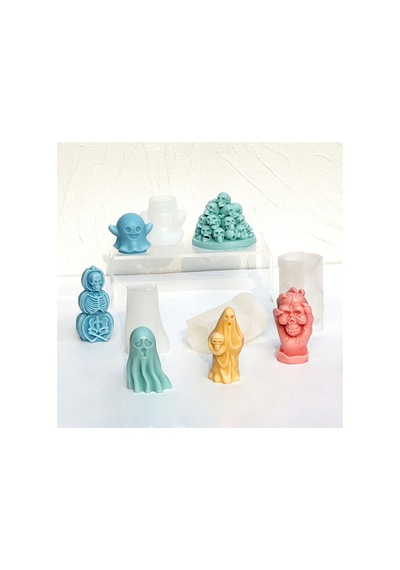 Mini Kabak Silikon Kalıbı - Cadılar Bayramı Temalı Mum & Sabun Yapımı İçin