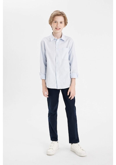 DeFacto Erkek Çocuk Polo Yaka Oxford Uzun Kollu Basic Düz Okul Gömleği T8854A624AUBE793 DeFacto Erkek Çocuk Polo Yaka Oxford Uzun Kollu Basic Düz Okul Gömleği T8854A624AUBE793