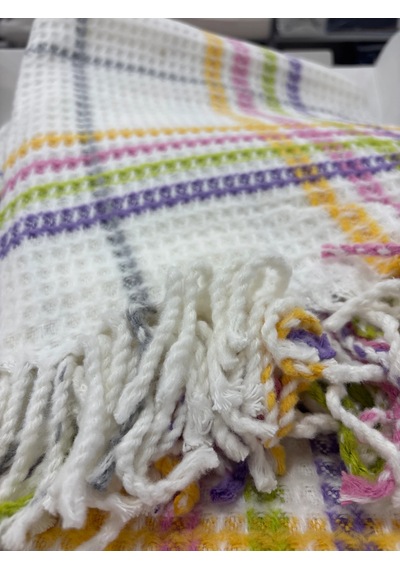 Sesli Comfort Beyaz Pembe Mor Yeşil Sarı Skoç Pamuk Örme Battaniye 200x220 Çift Kişilik Battal Diğer