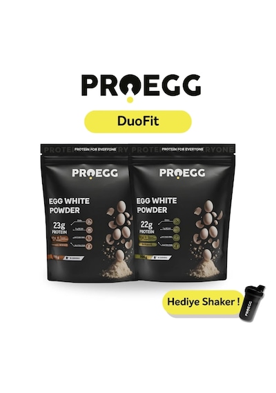 Duofit Paketi Yumurta Akı Protein Tozu / 1 Muzlu + 1 Karamel Bisküvi Muz