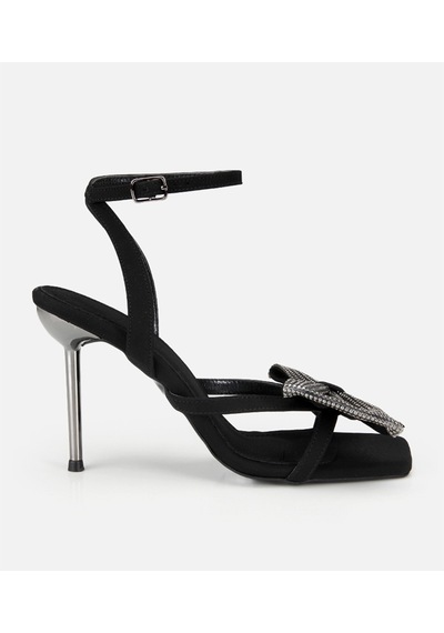 Hotiç Kadın Bej Taşlı Fiyonk Detaylı İnce Topuklu Stiletto