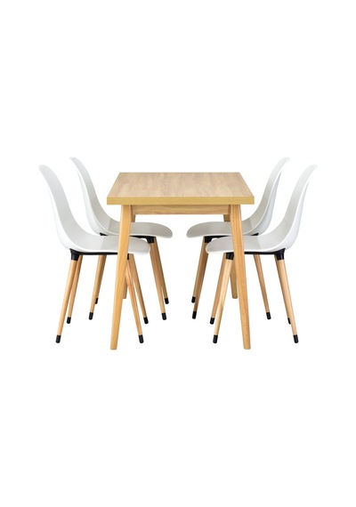 Vilinze Eames Sandalye Avanos Ahşap Mdf Mutfak Masası Takımı - 70x120 Cm Natürel