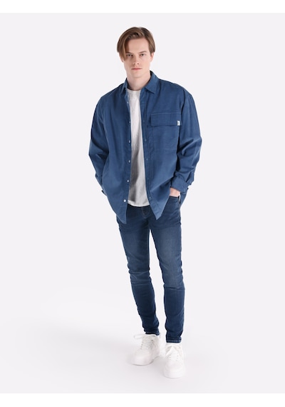 Colin's Colins 040 Alex Super Slim Fit Düşük Bel Dar Paça Koyu Mavi Erkek Pantolon Cl1065227 001