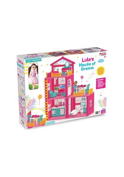 Lola'nın Düşler Evi - Tam Donanımlı, Bebekli Ve Eşyalı 4 Odalı Kız Çocuk Evcilik Seti