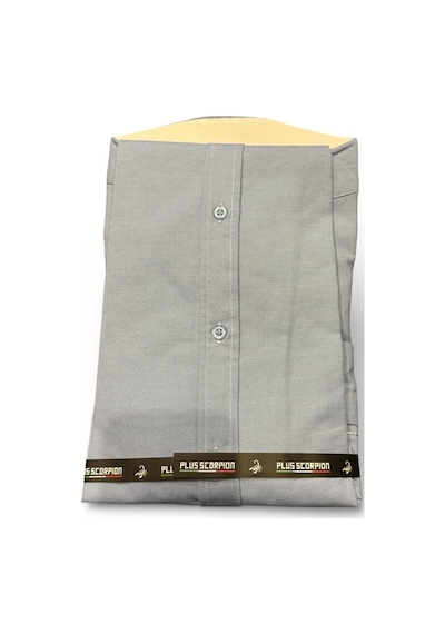 Plus Scorpion Erkek Beyaz Klasik Gömlek Slim Fit, Düz Model, Şık Ofis & Günlük Kombin Mavi