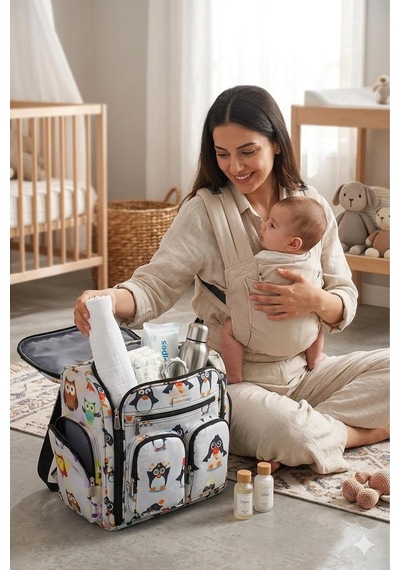 Anne Bebek Bakım Çantası, Beyaz Unisex Genel