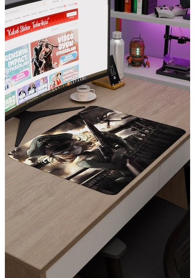 Youjo Senki Kaymaz Dikişli Kauçuk Oyuncu Mousepad V4 - 48x40 Xl Gaming Mouse Pad Fare Altlığı