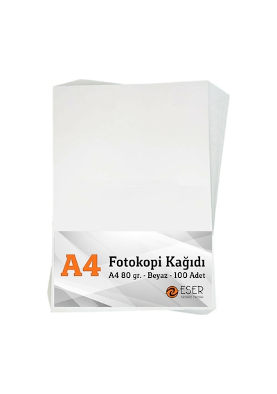 Eser A4 80 Gr 100 Adet Beyaz Fotokopi Kağıdı / Kaliteli Baskı Kağ