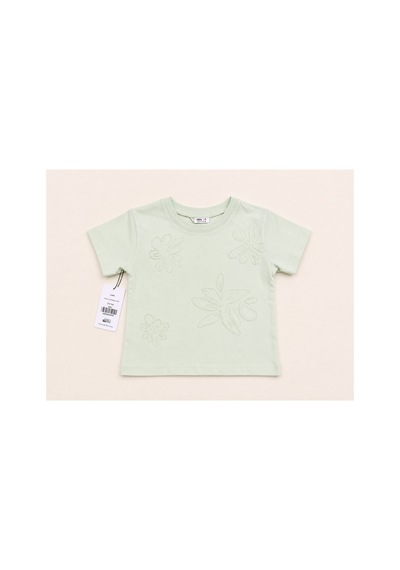 Tuffy Kids %100 Pamuk Kısa Kollu Çocuk Tişörtü - Açık Yeşil Mint