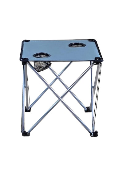 Bysay Kampet Katlanır Şezlong Seti, 2 Şezlong 1 Sehpa, Metal Gövde, Kumaş, Gri, Modern, 3'lü Set Diğer