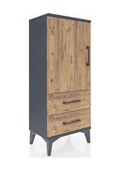 Arges Komodin 2 Raflı 2 Çekmeceli Tek Kapaklı 44x30x106 Antra... Antrasit