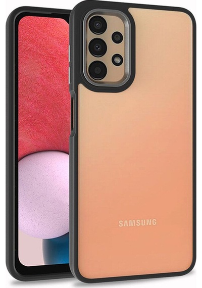 Samsung Uyumlu Galaxy A13 4g Kılıf Zore Flora Kapak Siyah