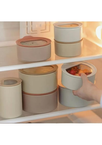 Neoflam Fika One 4'lü Seramik Saklama Kabı Seti Bej
