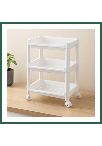 Bezos 3 Katlı Tekerlekli Sepet Organizer Raf - 352x220x480 Mm Bzs01
