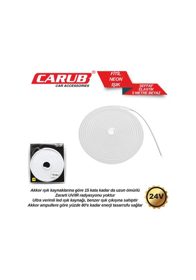 Carub Led Neon Elastik 24v Beyaz