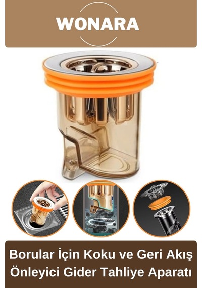 Deluxe Seri Standart Dn40-dn50 Borularıyla Uyumlu Banyo Geri Akış Koku Önleyici Gider Aparatı