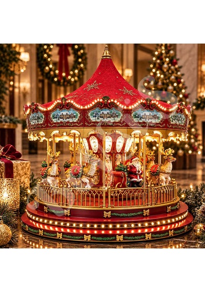 Mr. Christmas Gold Kar Taneli Kırmızı Atlı Karınca