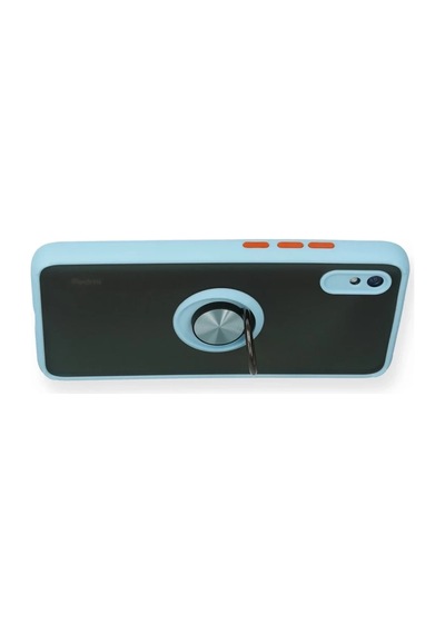 Xiaomi Redmi 9a Uyumlu Kılıf Montreal Yüzüklü Silikon Kapak - Buz Mavi