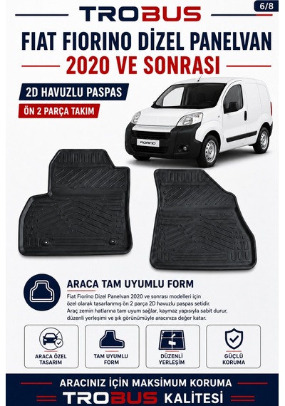 Trobus Fiat Fiorino Cargo 2020-2024 2d Havuzlu Paspas 2 Parça