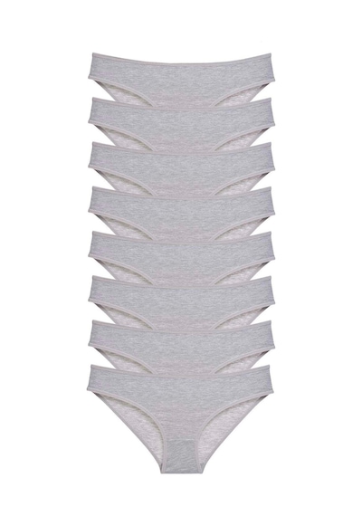 8 Adet Süper Eko Set Likralı Kadın Slip Külot Gri Çok Renkli