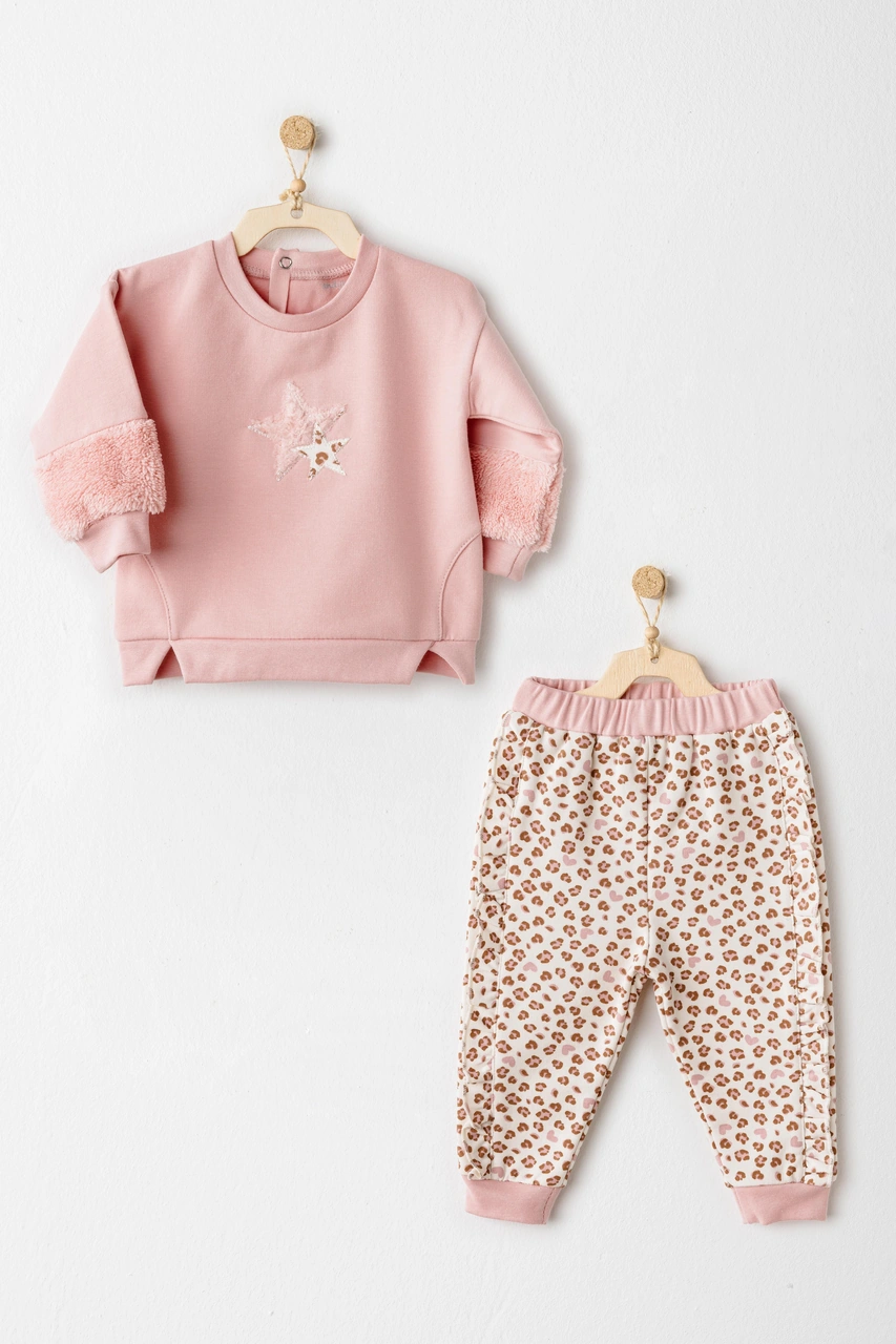 Andywawa Bebek Takım 2 Parça Set Little Leopard Ac26233 Pembe