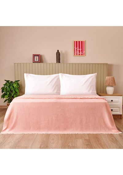 Soft Elendil Çift Kişilik Yatak Örtüsü - Yavruağzı - 200x230 Cm Çok Renkli