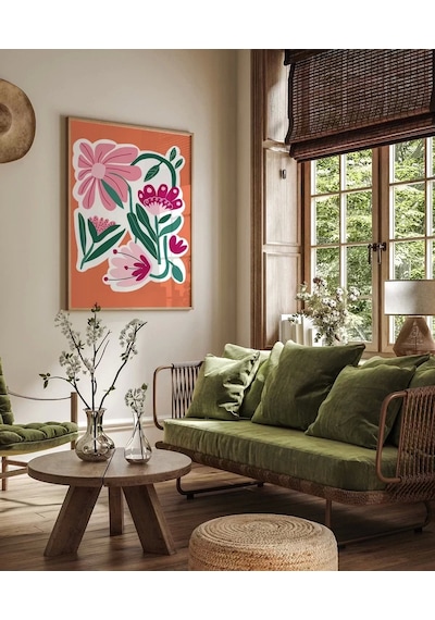 Çerçevesiz Poster Floral Enerji