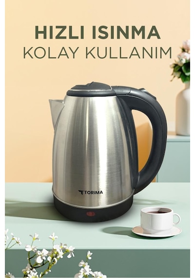 Torima TY-S888-066 1500 W 1.8 L Paslanmaz Çelik Kettle Su Isıtıcı