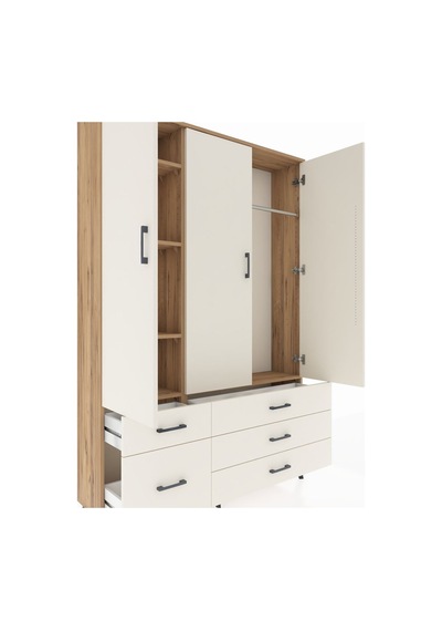 Arges Dolap 5 Raflı 5 Çekmeceli Tek Askılı 132x30x195 Çam-ayt... Çam Arges Dolap 5 Raflı 5 Çekmeceli Tek Askılı 132x30x195 Çam-ayt... Çam