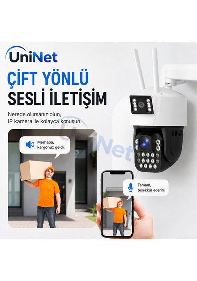 Uninet 42x Optik Zoom 8mp Çift Lensli Wifi Ptz Güvenlik Kamerası Gece Görüşü Ve 355 Dönebilen Ip Kamera