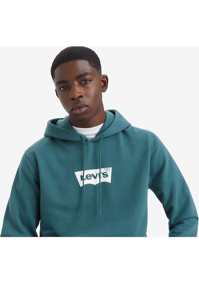 Levi's Erkek Oversize Kapüşonlu Sweatshirt - Günlük Kullanım Yeşil