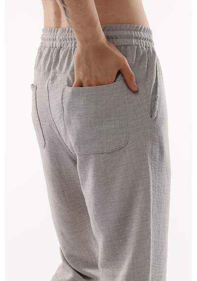 Cedy Denim Erkek Keten Yüksek Bel Lastikli Bol Kesim Pantolon C350 001