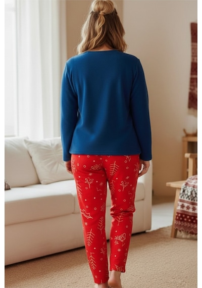 Siyah İnci Nakışlı Büyük Beden Polar Kışlık Örme Pijama Takım 25222581 Lacivert Siyah İnci Nakışlı Büyük Beden Polar Kışlık Örme Pijama Takım 25222581 Lacivert