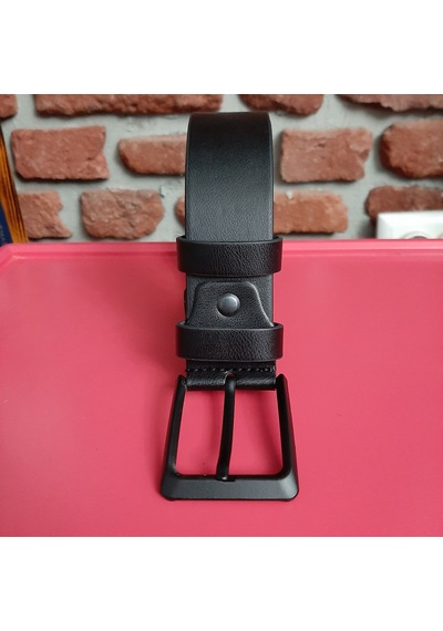 Erkek Spor Kemer Düz Gvn-0057 Siyah - 4 CM Siyah