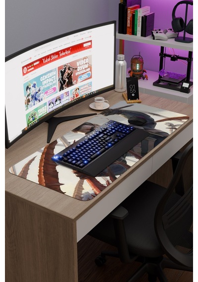 Half Life Kaymaz Dikişli Kauçuk Oyuncu Mousepad V3 - 90x40 Xxl Gaming Mouse Pad Fare Altlığı