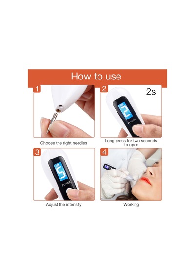 Profesyonel 9 Kademe Dijital Laser Plazma Plasma Pen Kalem Beyaz